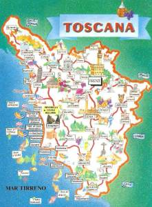 Map of Tuscany for Bucket List!