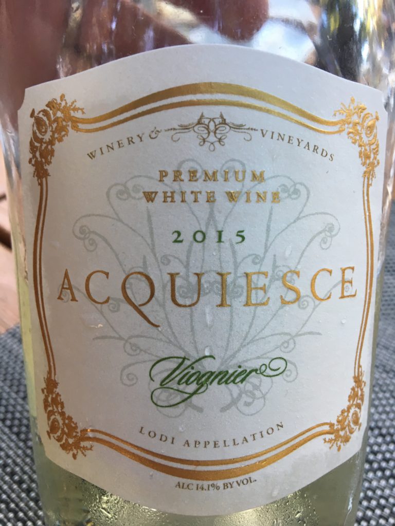 2015 Acquiesce Viognier, Stunning wine!